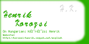 henrik korozsi business card